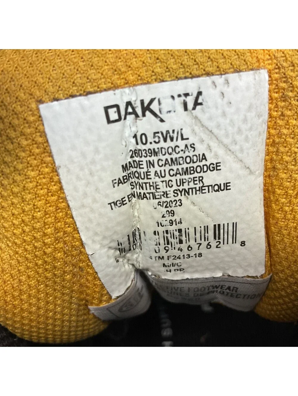 DAKOTA Men's Mid-Cut Quad Comfort Steel Toe CP Work Safety Boots Black 10.5W/L